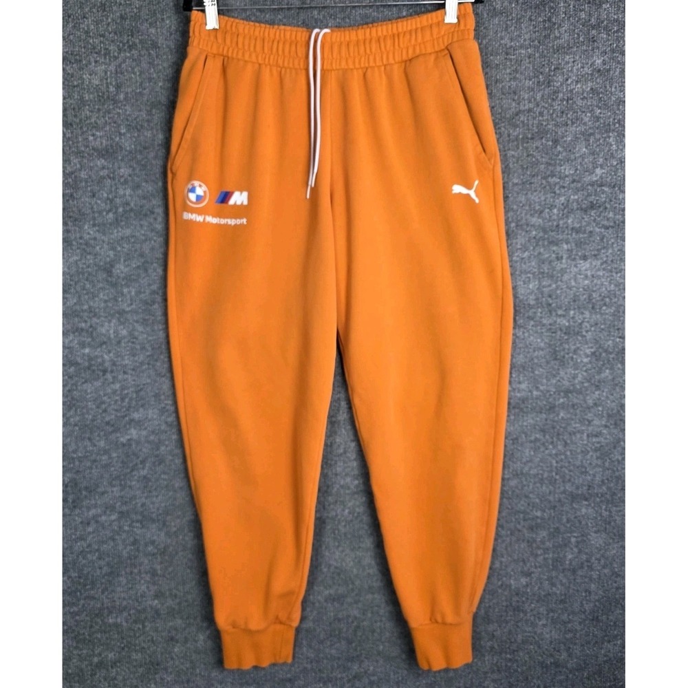 Puma BMW M3 Motorsport Sweatpants Men's L Orange Joggers‎ Athletic Track Pants